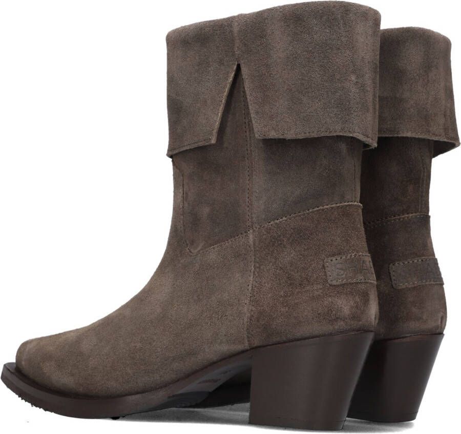 SHABBIES Taupe Enkellaarsjes Lure Mid Boot