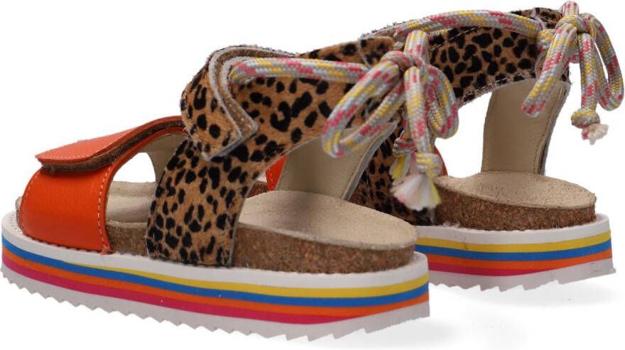 Shoesme leren sandalen bruin oranje Meisjes Leer Dierenprint 26 - Foto 4