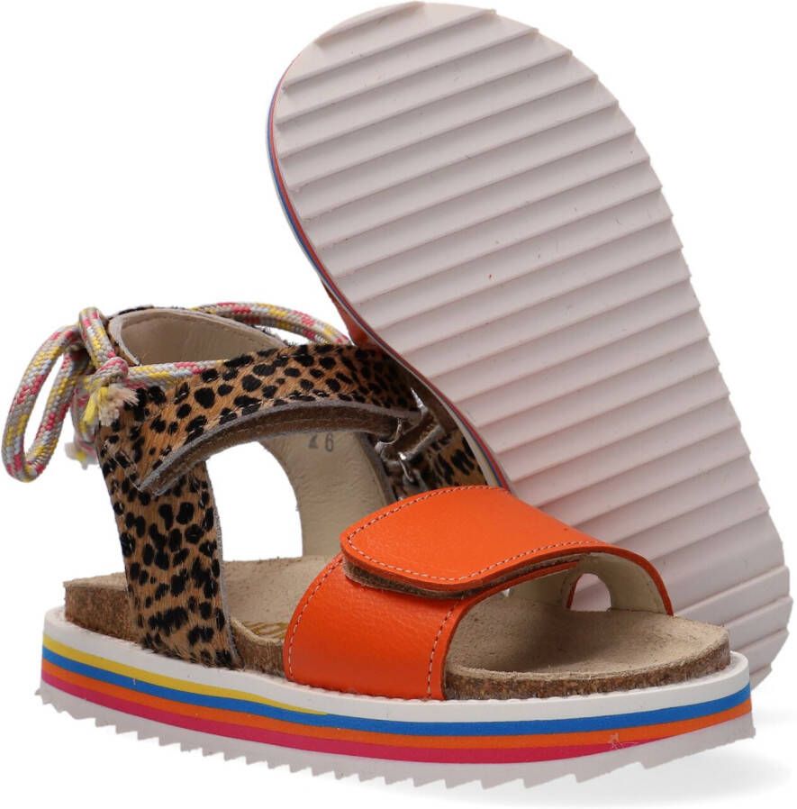 Shoesme leren sandalen bruin oranje Meisjes Leer Dierenprint 26 - Foto 5