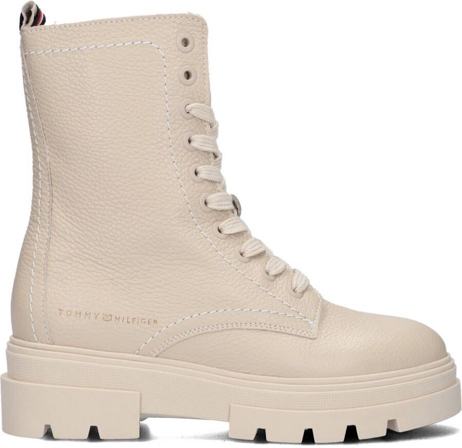 Tommy Hilfiger Beige Veterboots Monochromatic Lace Up Boot