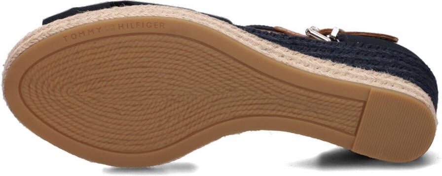 TOMMY HILFIGER Blauwe Espadrilles Basic Open Toe Mid Wedge