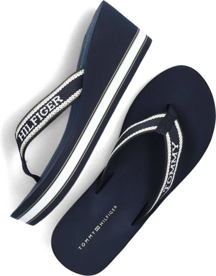 TOMMY HILFIGER Blauwe Slippers Hilfiger Wedge Beach