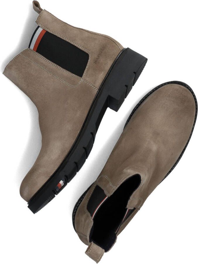 TOMMY HILFIGER Taupe Chelsea Boots Rwb Hilfiger Suede Chelsea