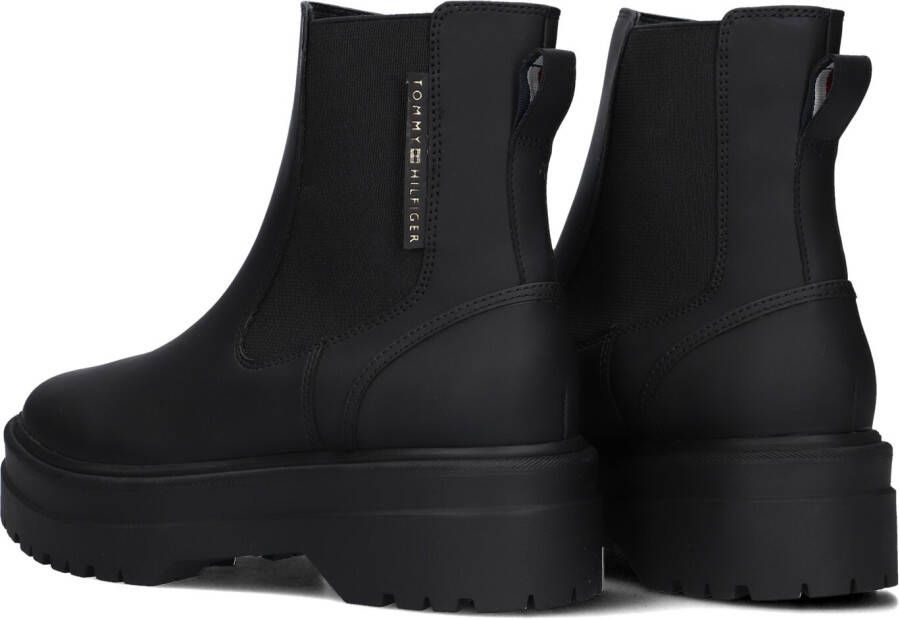 TOMMY HILFIGER Zwarte Boots Rubberrised Chelsea