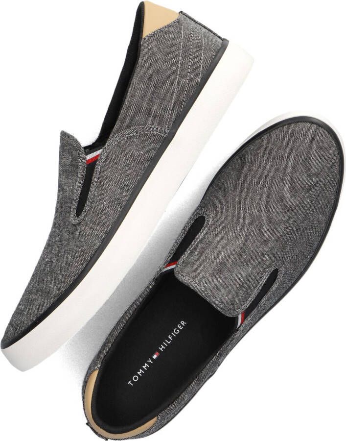 TOMMY HILFIGER Zwarte Instappers Hi Vulc Low Slipon Chambray