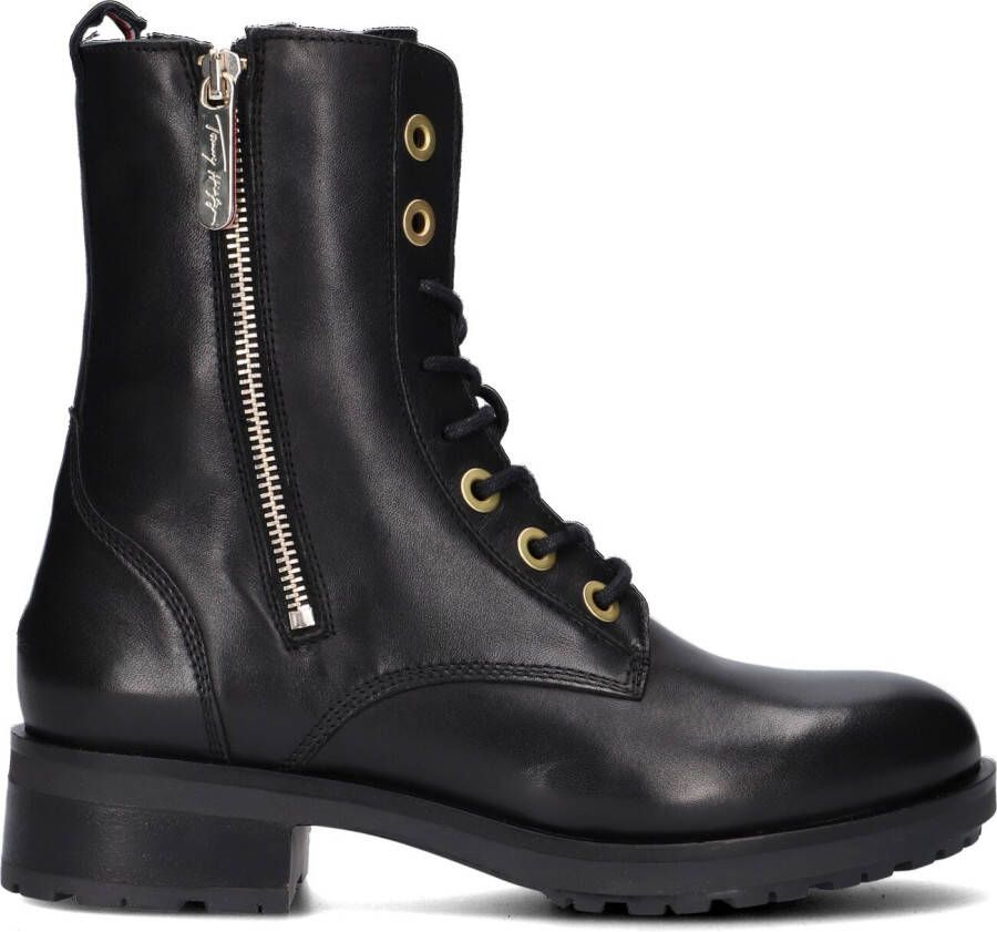 Tommy Hilfiger Zwarte Veterboots Th Essentials Biker Boot