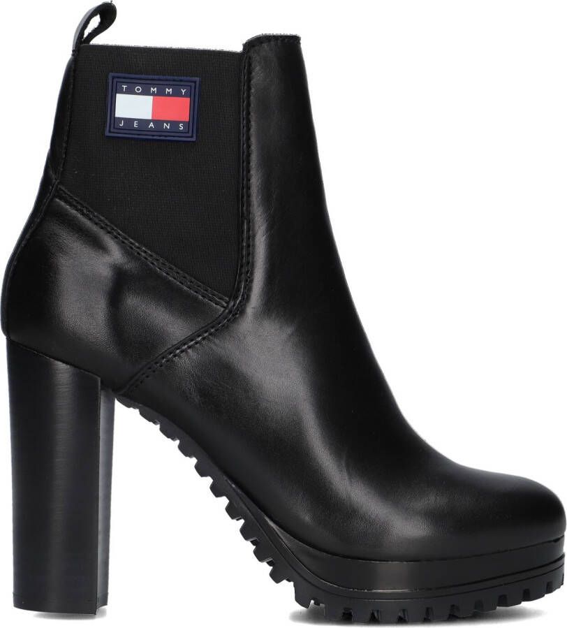 TOMMY JEANS Zwarte Enkellaarsjes Tjw New Ess High Heel Boot