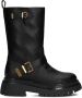 Twinset Zwarte Enkelboots met Gouden Accenten Black Dames - Thumbnail 3