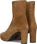 Unisa Meque Enkellaarsjes Enkelboots met rits Dames Camel - Thumbnail 4