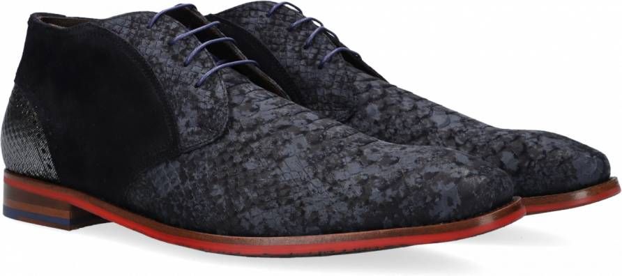 Floris van Bommel Dressed nubuck veterschoenen blauw