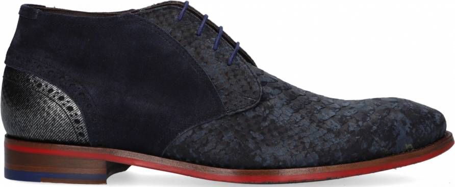 Floris van Bommel Dressed nubuck veterschoenen blauw