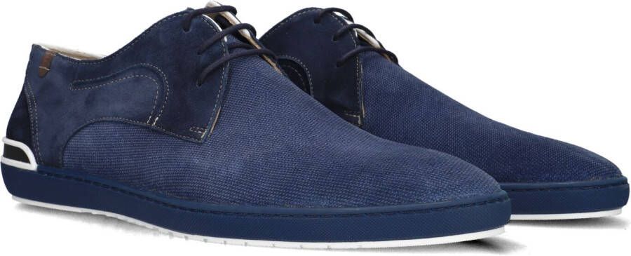 FLORIS VAN BOMMEL Veterschoenen Heren Sfm-30293 Maat: 40⅔ Materiaal: Suède Kleur: Blauw