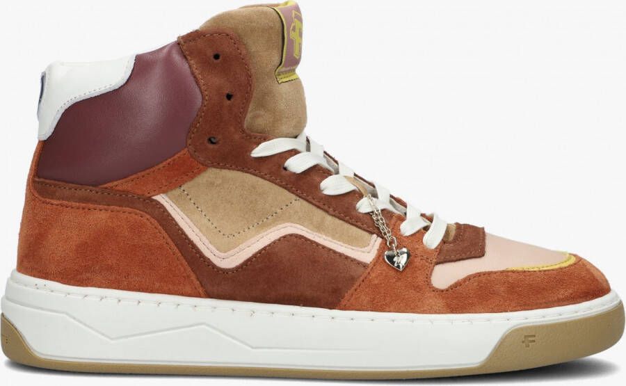 Floris van bommel Iggi Katja Schuurman for Floris 23 01 Cognac Suede G Wijdte Sneakers hoge sneakers