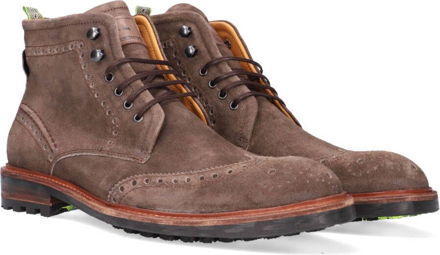 Floris van Bommel Taupe Suede Brogue Veterschoenen Brown Heren