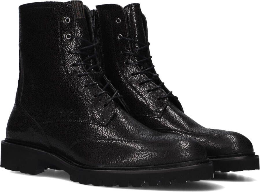 FLORIS VAN BOMMEL Veterboots Dames Selsi 02.00 Maat: 38 Materiaal: Leer Kleur: Zwart