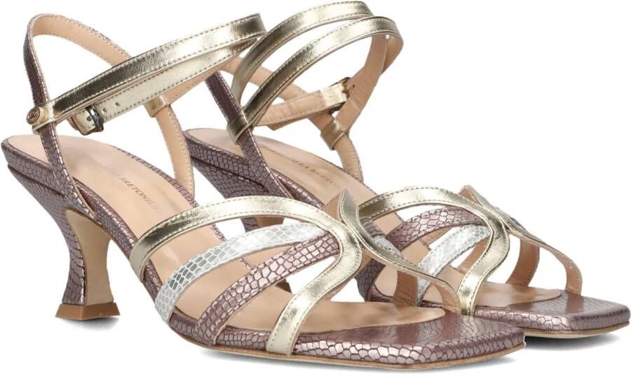 Fred de la Bretoniere Multikleur leren sandalen met kittenhak Multicolor Dames