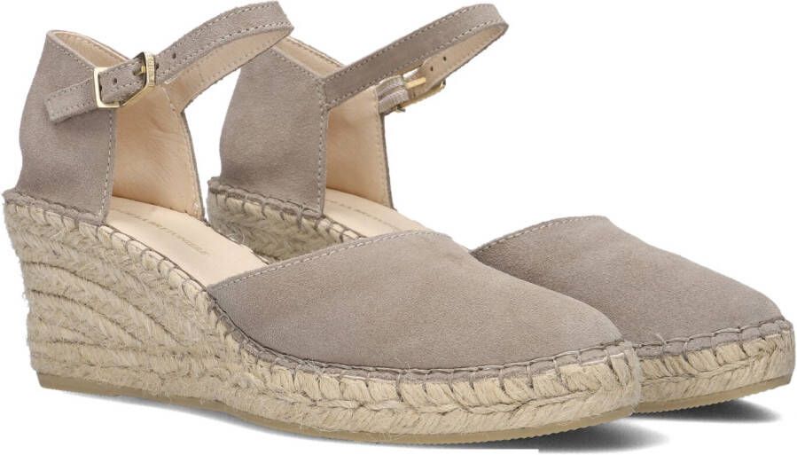 Fred de la Bretoniere Taupe Suede Espadrilles met Sleehak Beige Dames