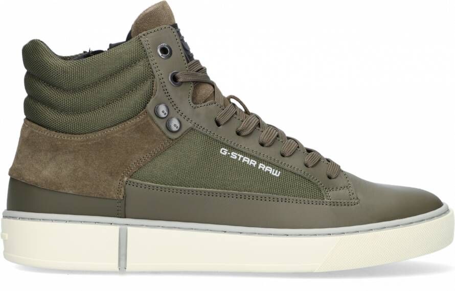 G-Star G Star Raw Ravond Mid Bsc Dnm M Hoge sneakers Leren Sneaker Heren Groen