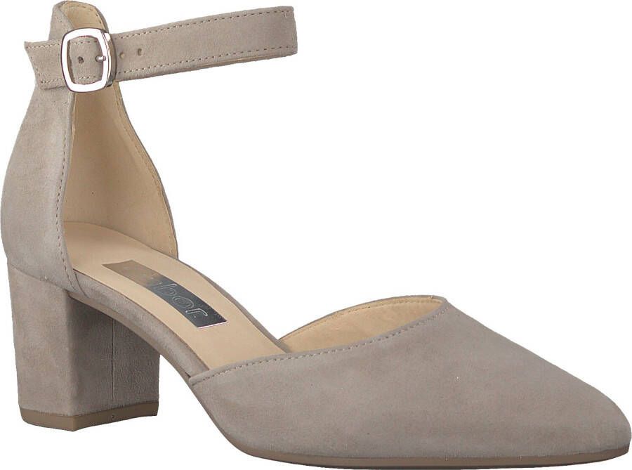 Gabor Beige Suède Pump met Enkelband Beige Dames