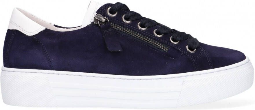 Gabor 465 Lage sneakers Leren Sneaker Dames Blauw