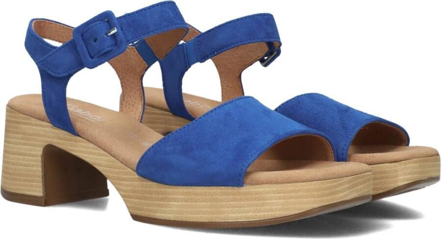 Gabor Blauwe Suède Sandalen met Blokhak Blue Dames