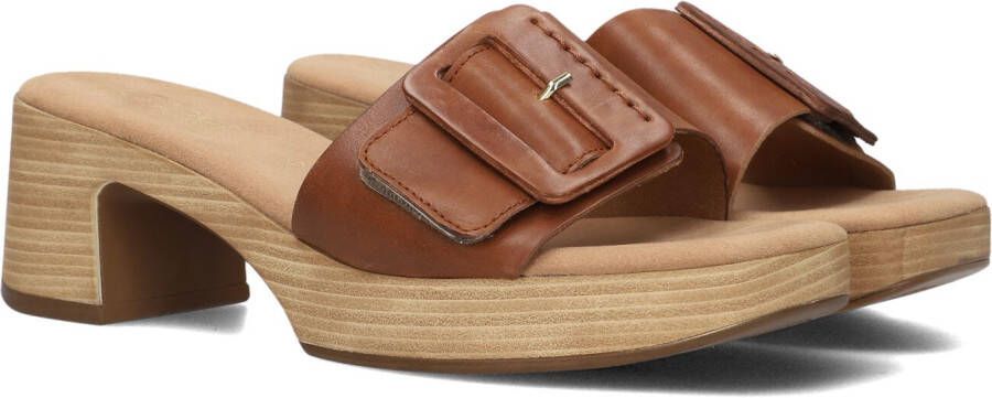 Gabor Trendy Camel Suede Muiltjes met Gesp Brown Dames