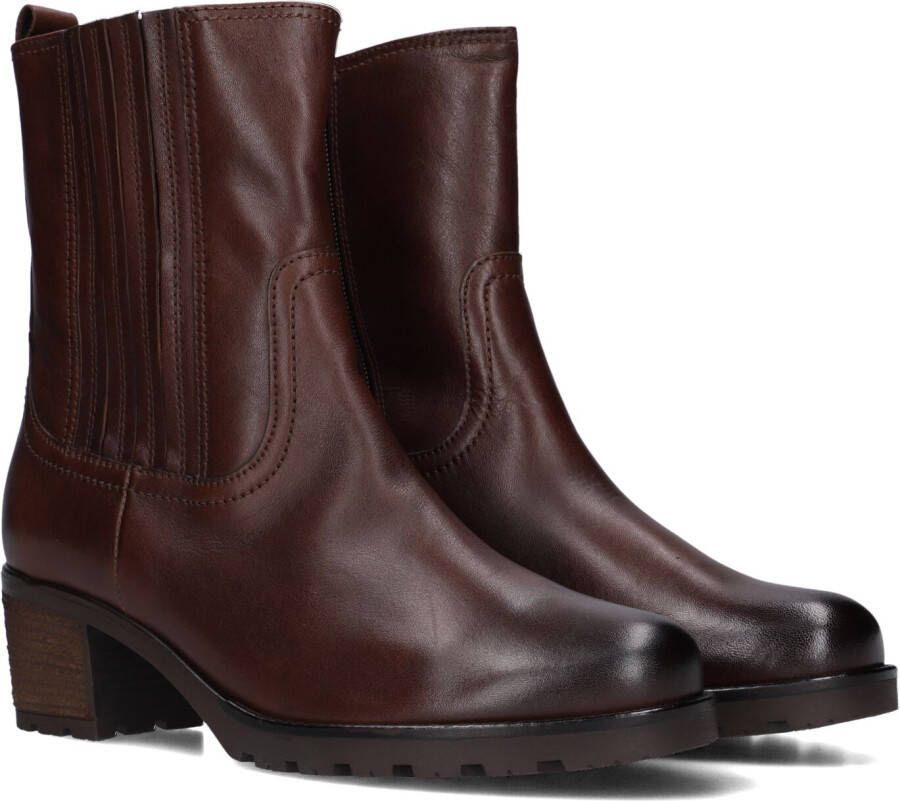 GABOR Enkelboots Dames 801.4 Maat: 39 Materiaal: Leer Kleur: Cognac