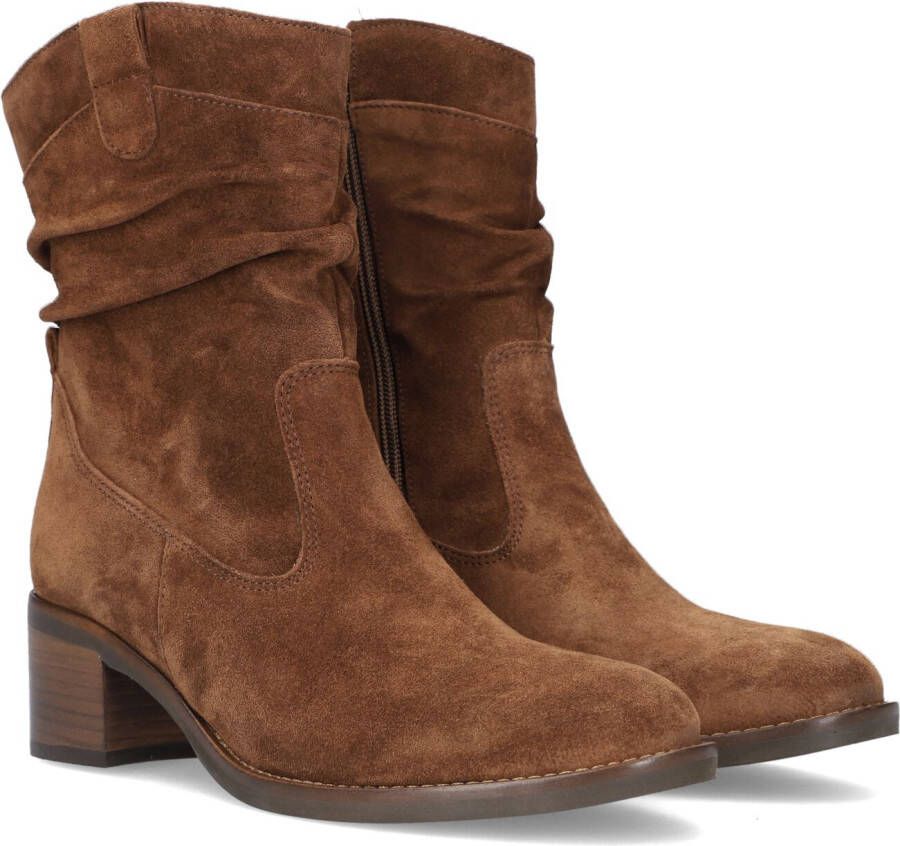 Bruin Tinten 670.2 Enkellaarsjes Enkelboots met rits Dames Cognac