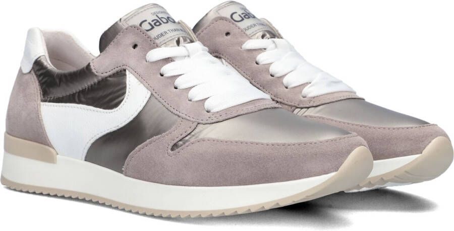 Gabor Beige Leren en Textiel Sneakers Beige Dames