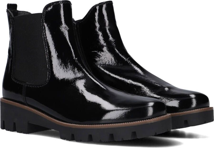 Gabor Zwarte Leren Chelsea Boots Black Dames