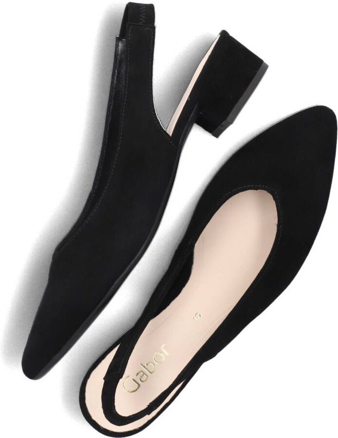 GABOR Slingbacks Dames 520.3 Maat: 37 Materiaal: Suède Kleur: Zwart