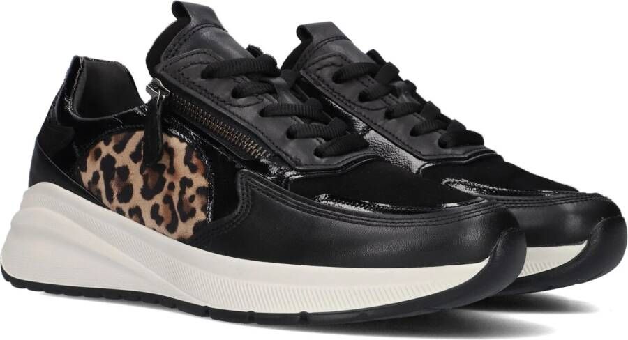 Gabor Zwarte lage sneakers met panterprint Black Dames