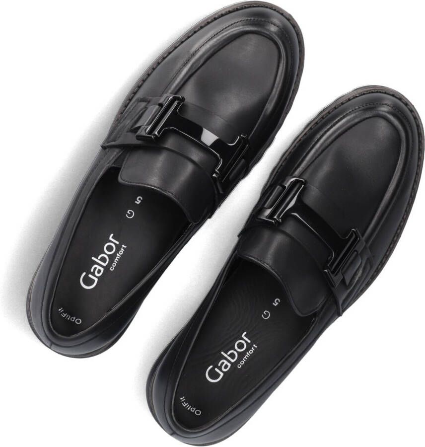 GABOR Loafers Dames 452 Maat: 39 Materiaal: Leer Kleur: Zwart