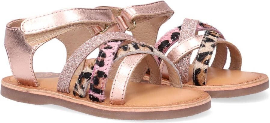 Gioseppo leren sandalen met glitters roségoud