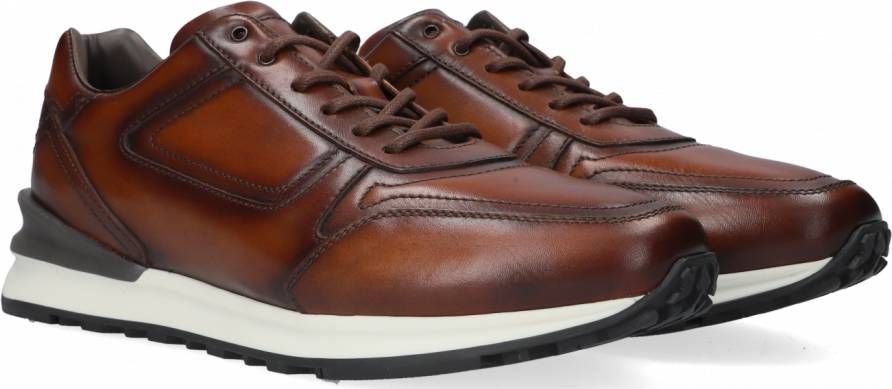 Greve Podium 7258 Lage sneakers Leren Sneaker Heren Cognac