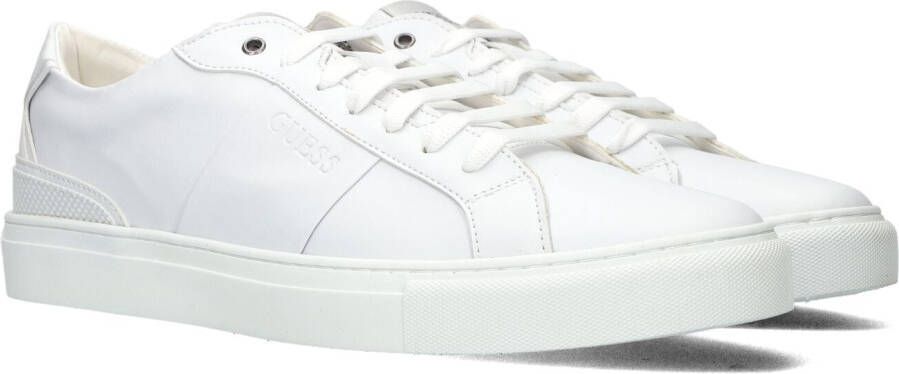 Guess Lage profiel leren sneakers met rubberen zool White Heren