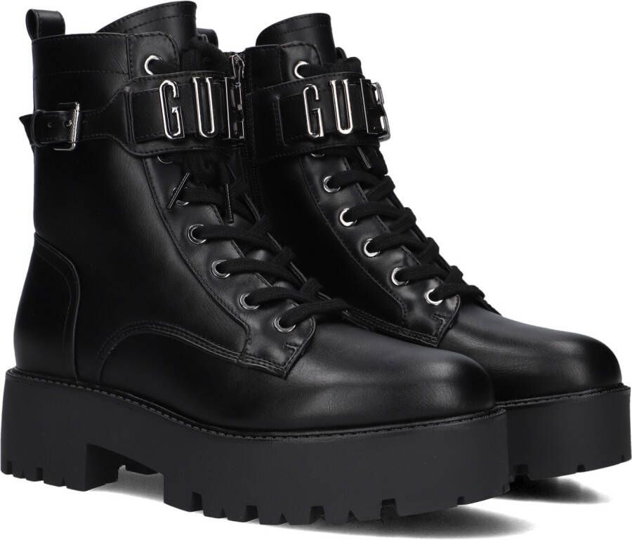 Guess Zwarte Lak Enkellaarzen met Gesp Black Dames