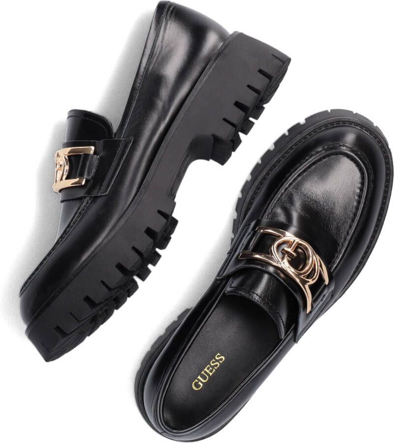 Guess Zwarte platte schoenen met metalen detail Black Dames