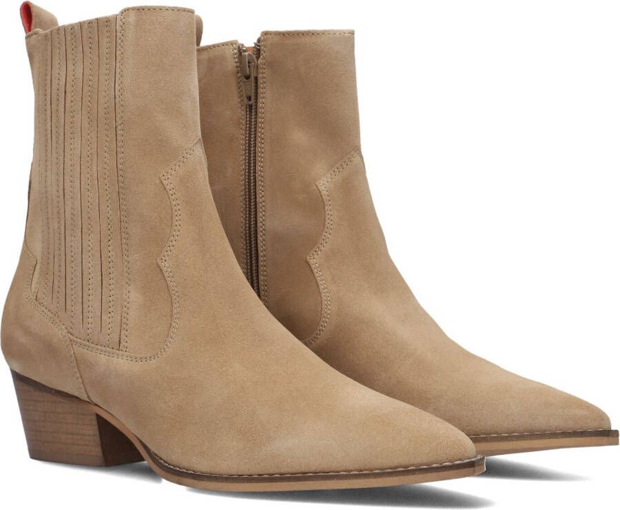 HABOOB Beige Enkellaarsjes Claire