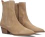 Haboob Beige Suède Enkellaarzen met Westerse Details Beige Dames - Thumbnail 1