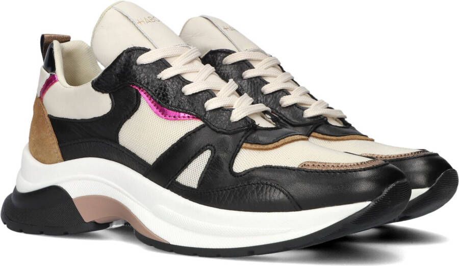 Haboob P7386 Lage sneakers Leren Sneaker Dames Zwart