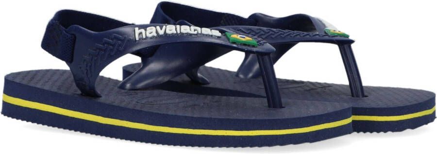 Havaianas Baby Brasil Logo II teenslippers met hielbandje blauw Rubber 26