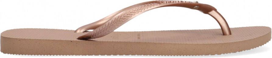 Havaianas Slim Crystal Sw II teenslippers met siersteen roségoud