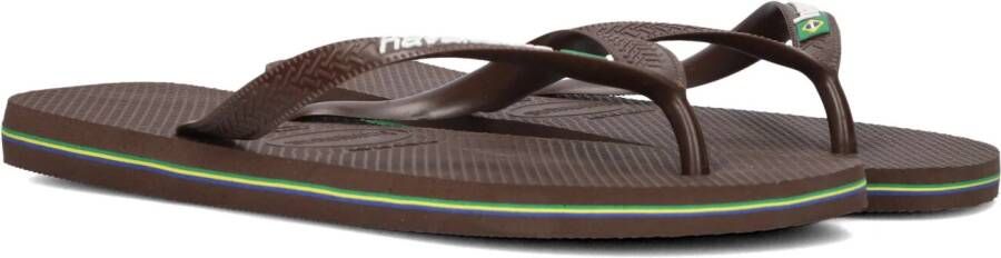 HAVAIANAS Teenslippers Heren Brasil Logo Maat: 41 42 Materiaal: Rubber Kleur: Bruin