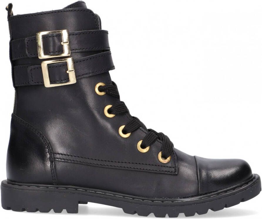 Jochie & Freaks Zwarte Veterboots Jf 21760