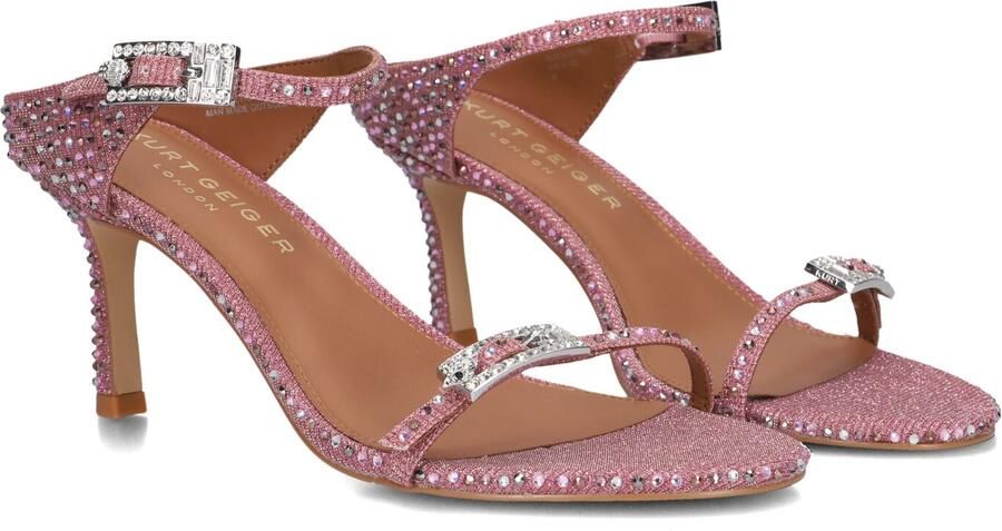 Kurt Geiger London Strass Double Buckle Sdl Sandalen Dames Roze