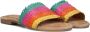 Lazamani Modieuze Oranje Geweven Slippers Multicolor Dames - Thumbnail 1