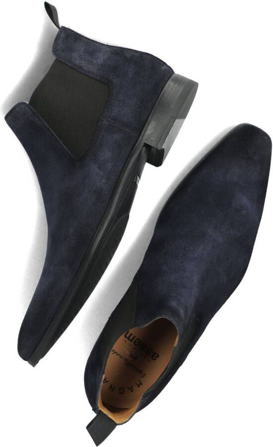 Magnanni Chelsea boots Heren Boots Laarzen Herenschoenen Suède 20109 Blauw combi