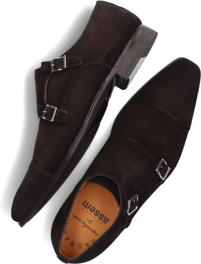 Magnanni Instappers Heren Gespschoenen Herenschoenen Suède 16016 Bruin combi