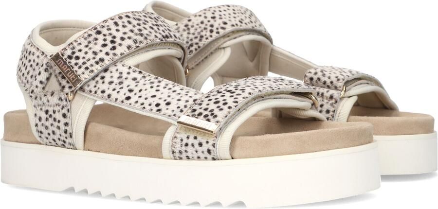 Maruti Dames Sandalen met hak Beau Beige Ponyhair Plateauzool